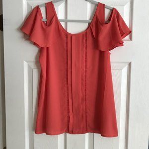 Charming Charlie Coral Off Shoulder Top Size M